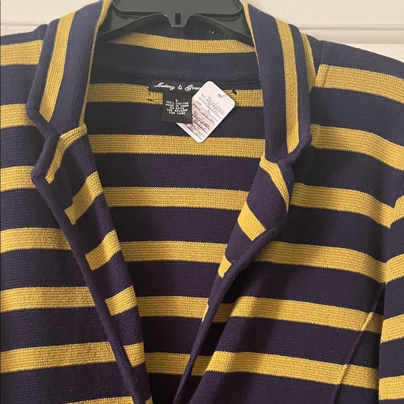 Audrey & Grace Navy and Yellow Striped Blazer - Picture 4 of 6